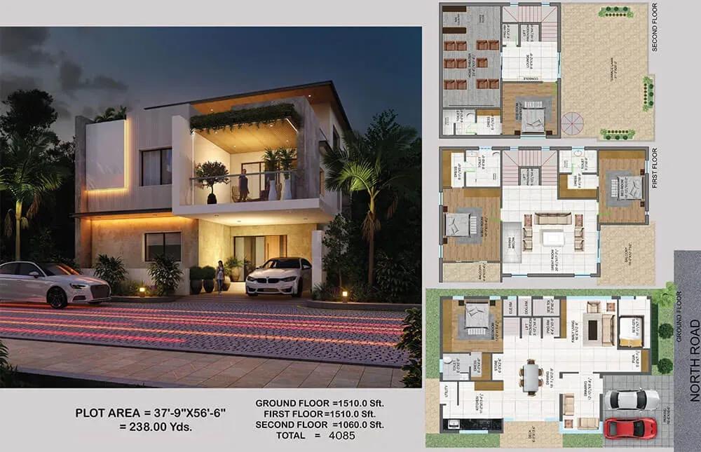 Abinandana Vrinda Villas villas floor plan
