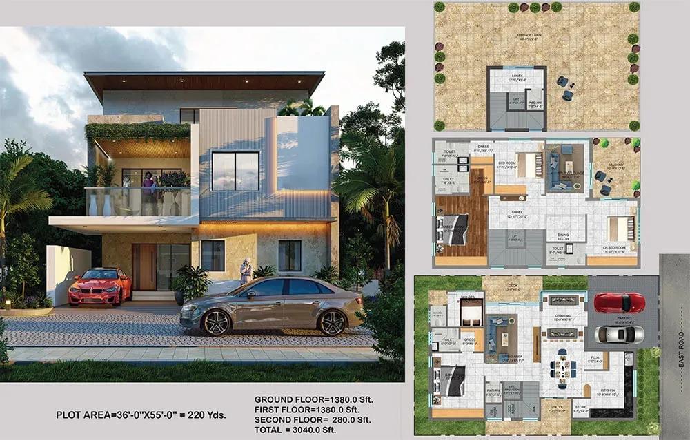Abinandana Vrinda Villas villas floor plan