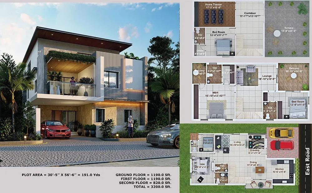 Abinandana Vrinda Villas villas floor plan