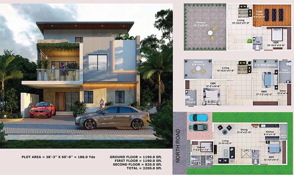 Abinandana Vrinda Villas villas floor plan