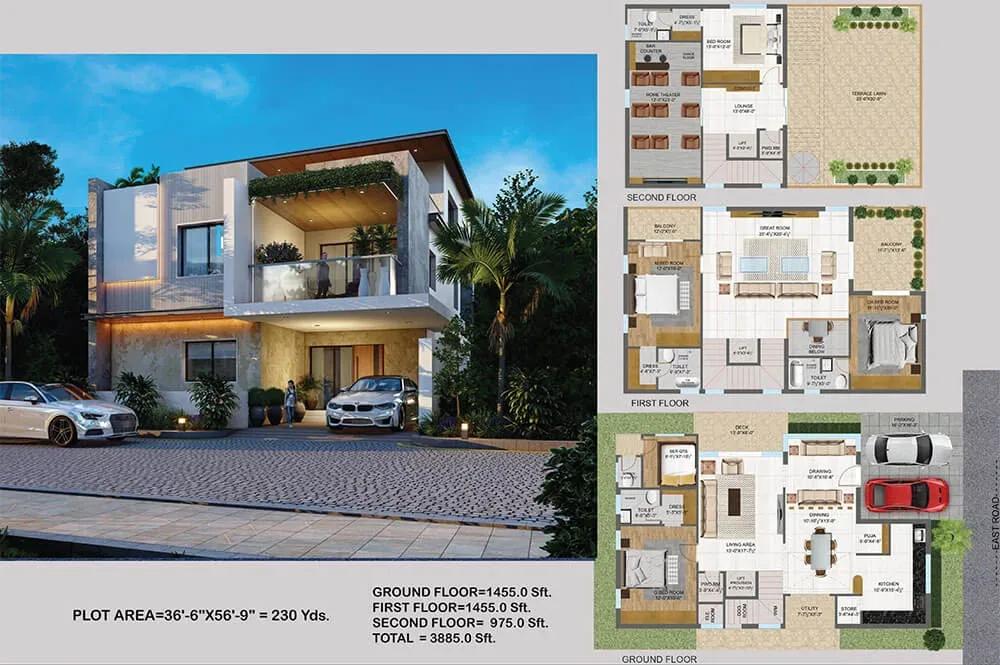 Abinandana Vrinda Villas villas floor plan