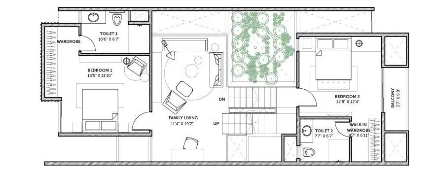 Assetz Earth & Essence apartments first floor plan
