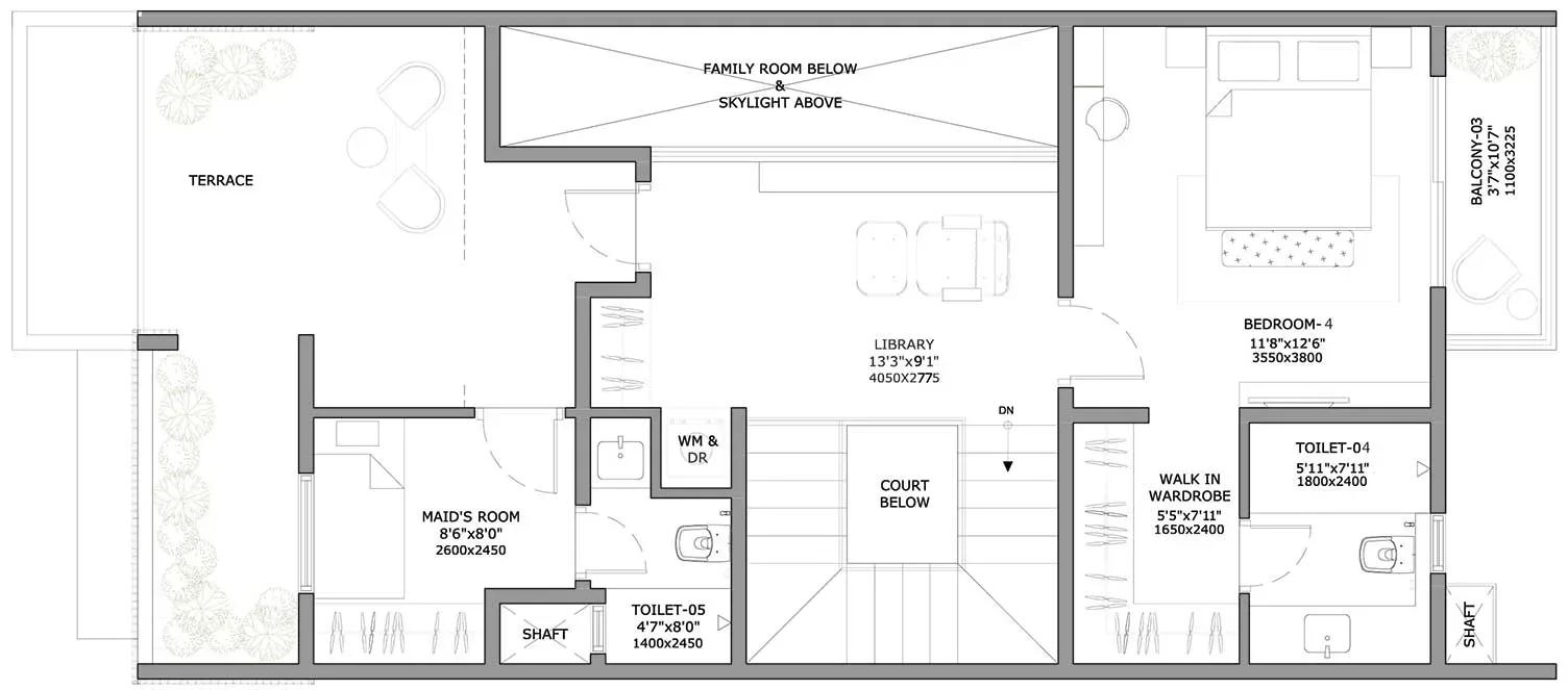 Assetz Soul & Soil row houses 4 BHK 2460 sq ft second floor plan