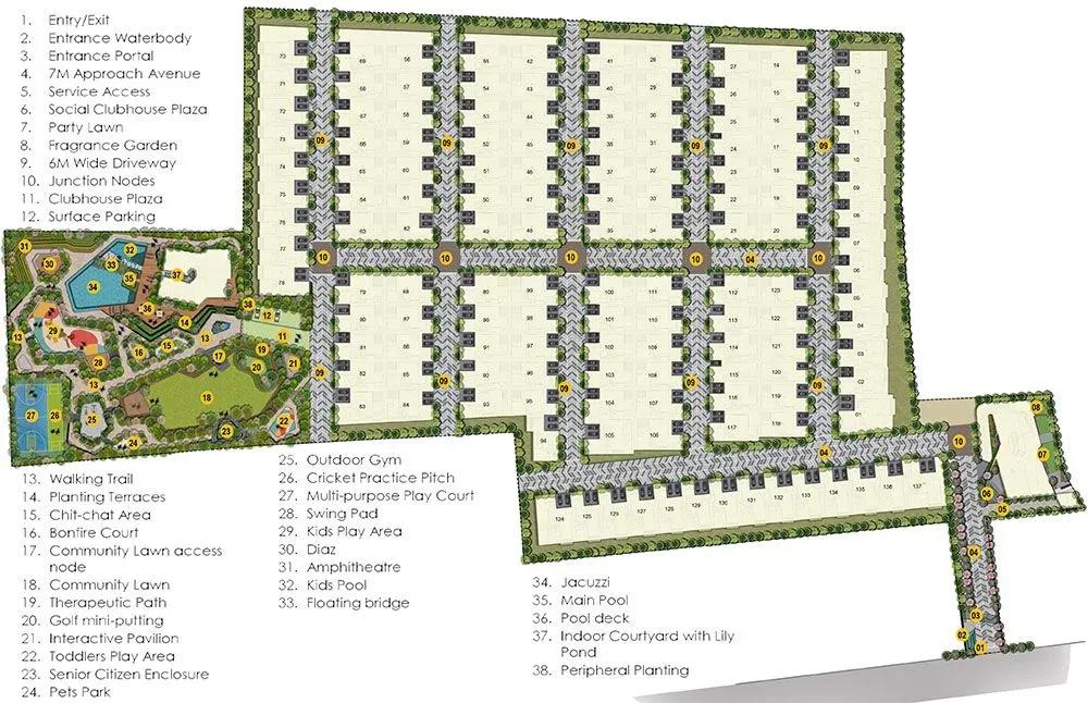 Between The Greens Villas villas master plan