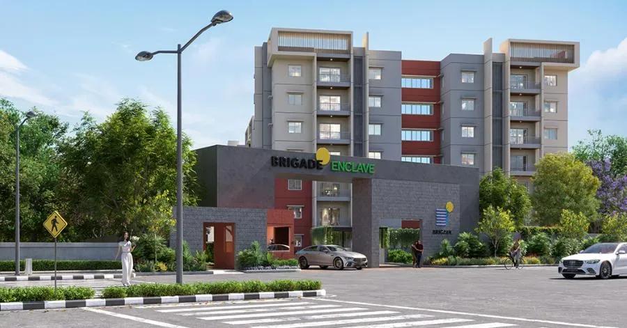 Brigade Enclave apartments main entrance