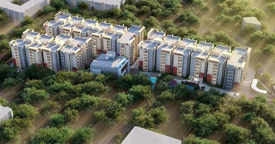 Brigade Enclave apartments aerial view