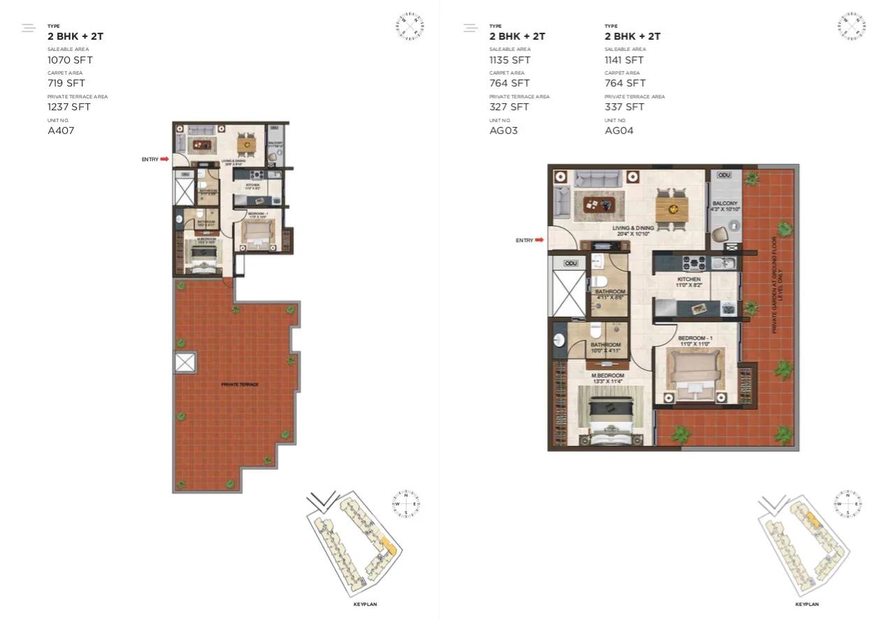 Casagrand Lorenza apartments 2 BHK floor plan