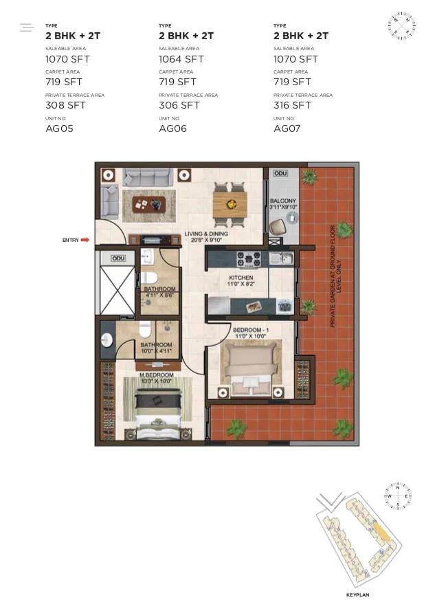 Casagrand Lorenza apartments 2 BHK floor plan