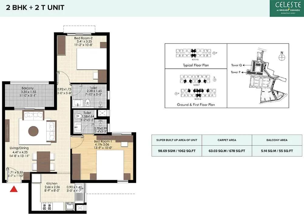 Brigade Xanadu Celeste apartments floor plan