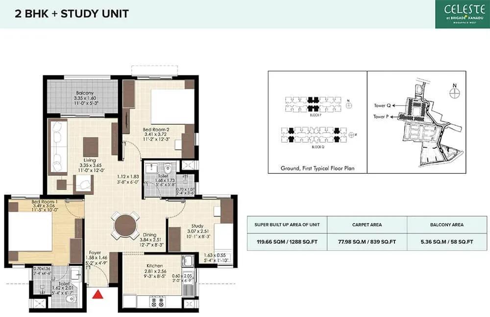 Brigade Xanadu Celeste apartments floor plan