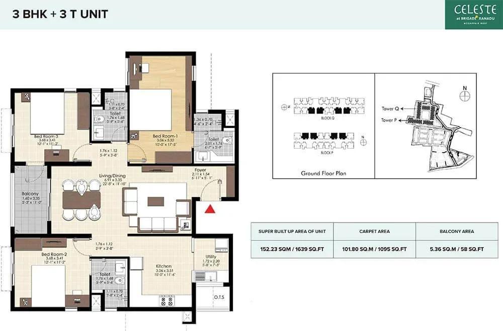 Brigade Xanadu Celeste apartments floor plan