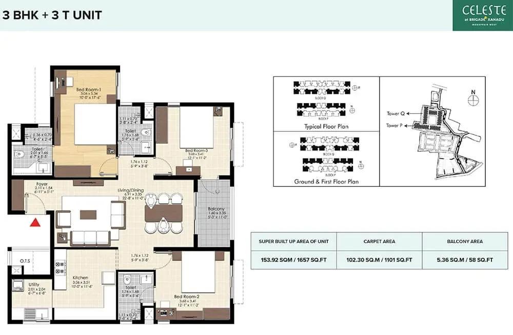 Brigade Xanadu Celeste apartments floor plan
