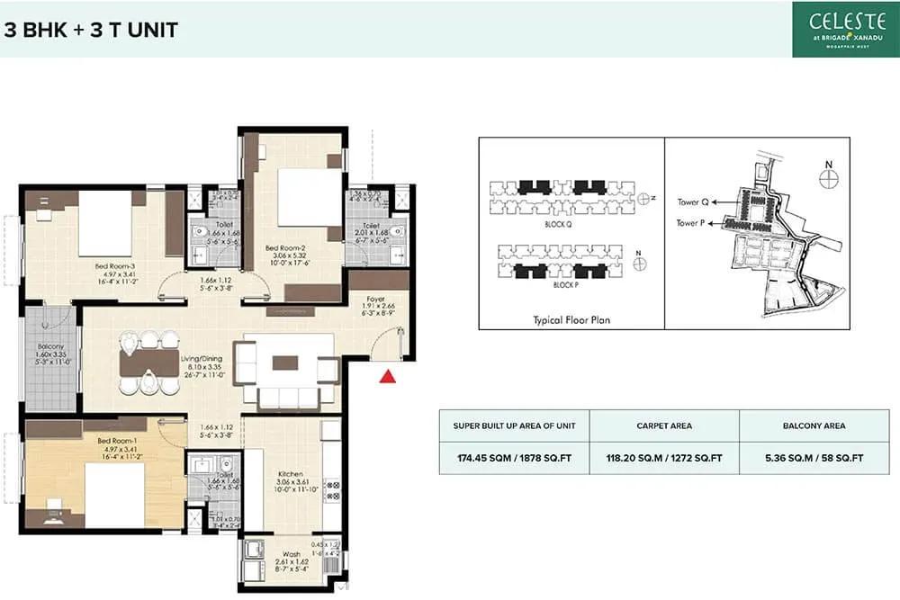 Brigade Xanadu Celeste apartments floor plan