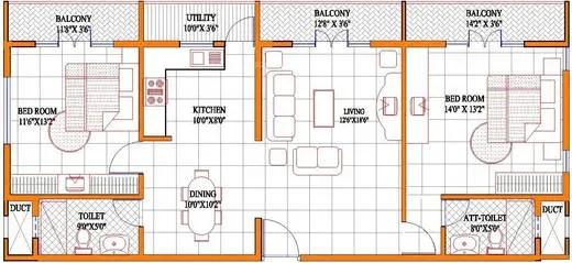 Concorde Livingston 2 BHK floor plan