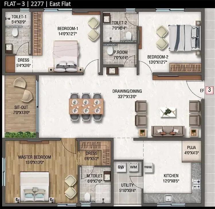 DSR Altitudes apartments floor plan