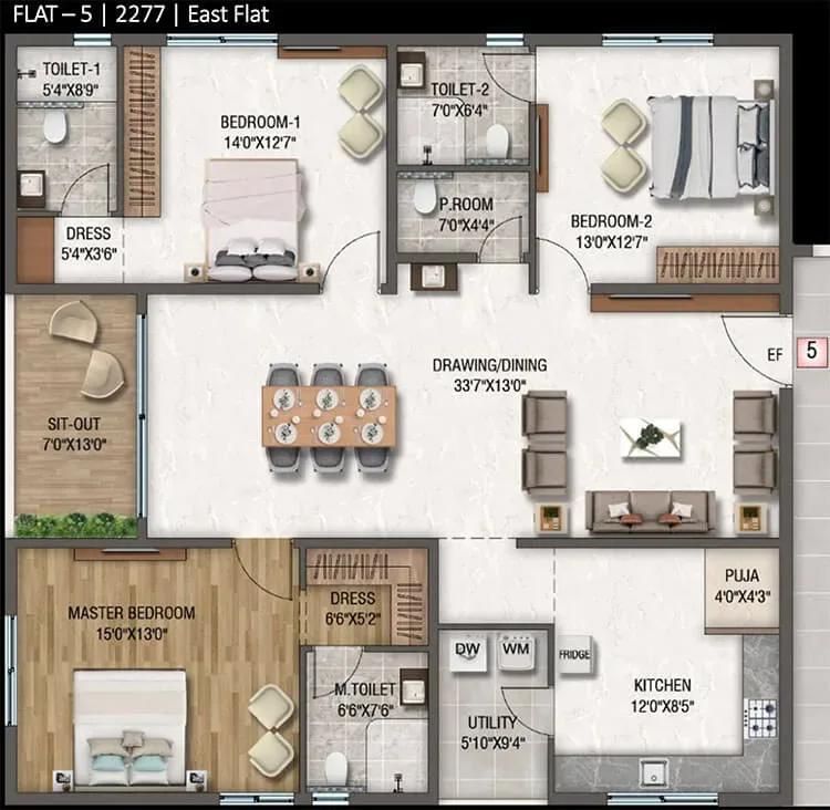 DSR Altitudes apartments floor plan