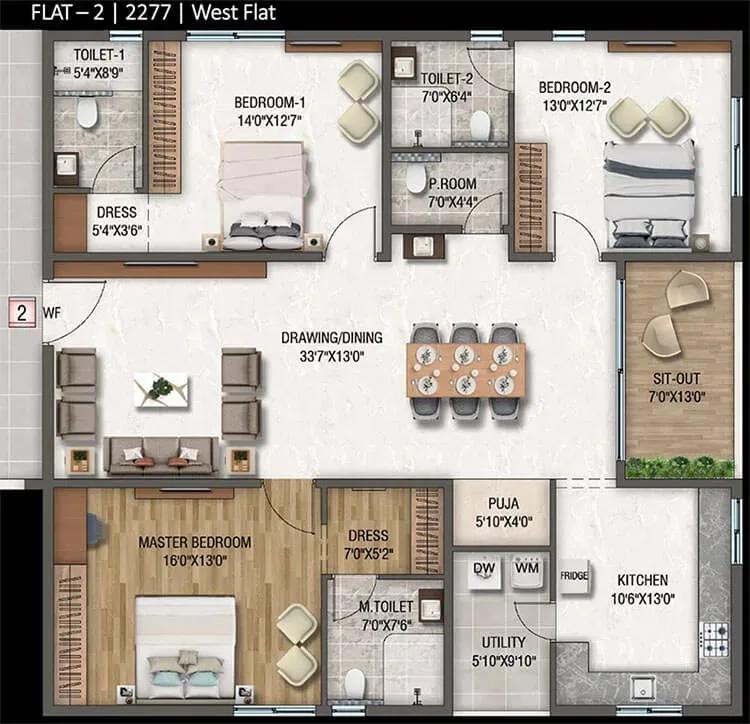 DSR Altitudes apartments floor plan