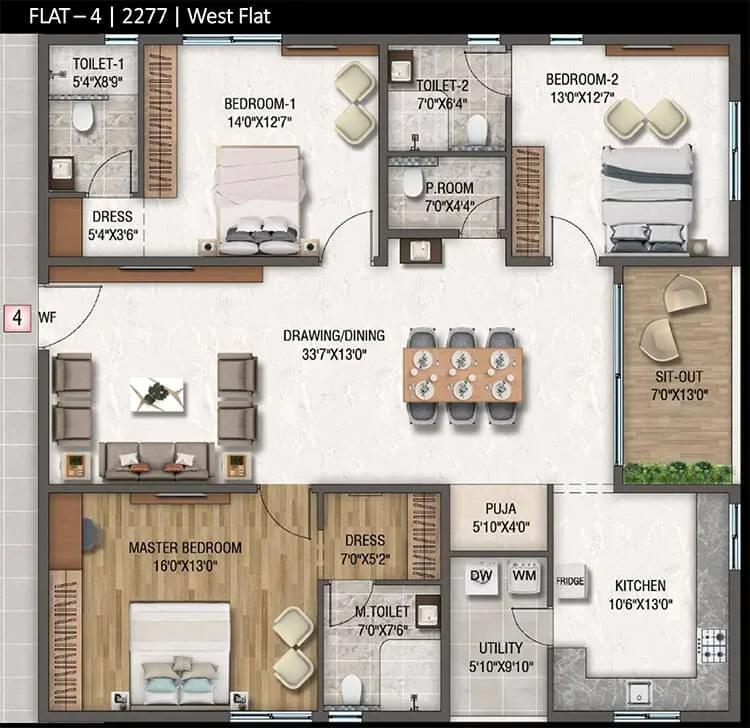 DSR Altitudes apartments floor plan