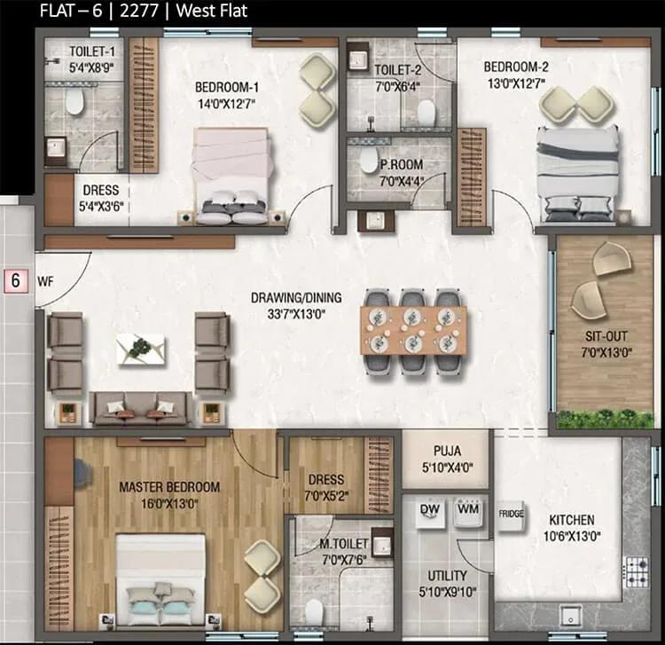 DSR Altitudes apartments floor plan