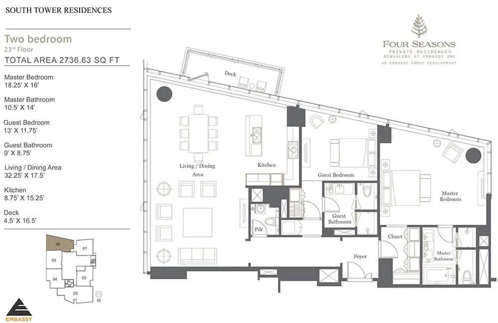 Embassy One apartments floor plan
