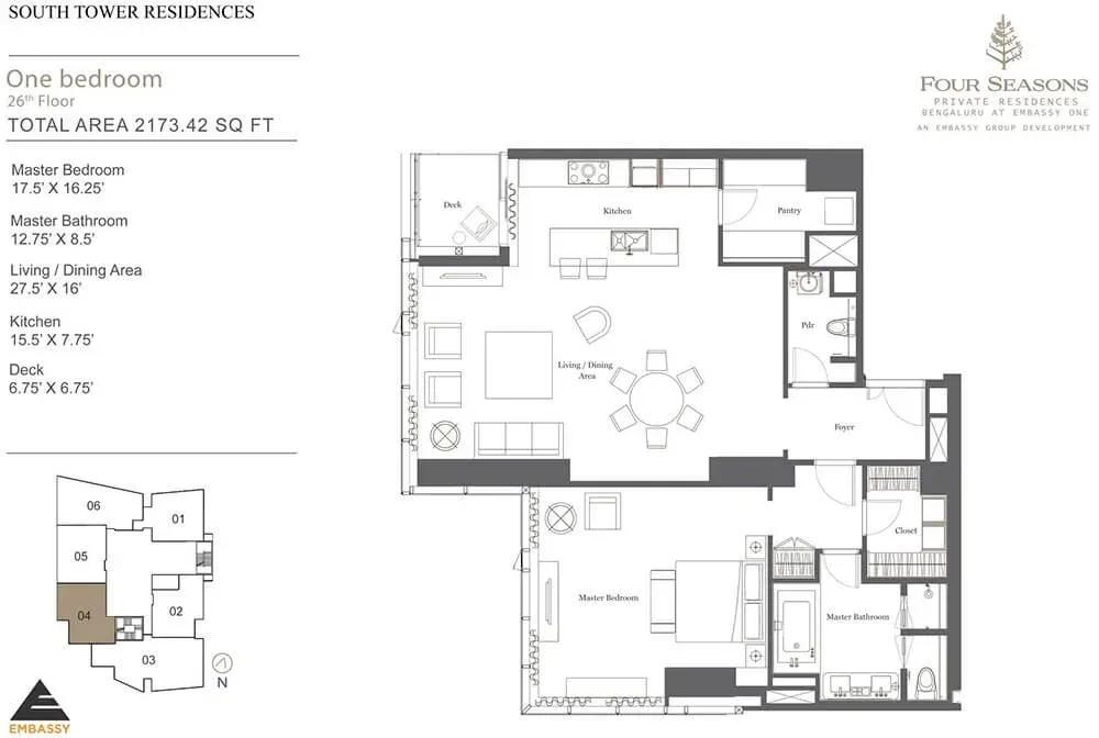 Embassy One apartments floor plan