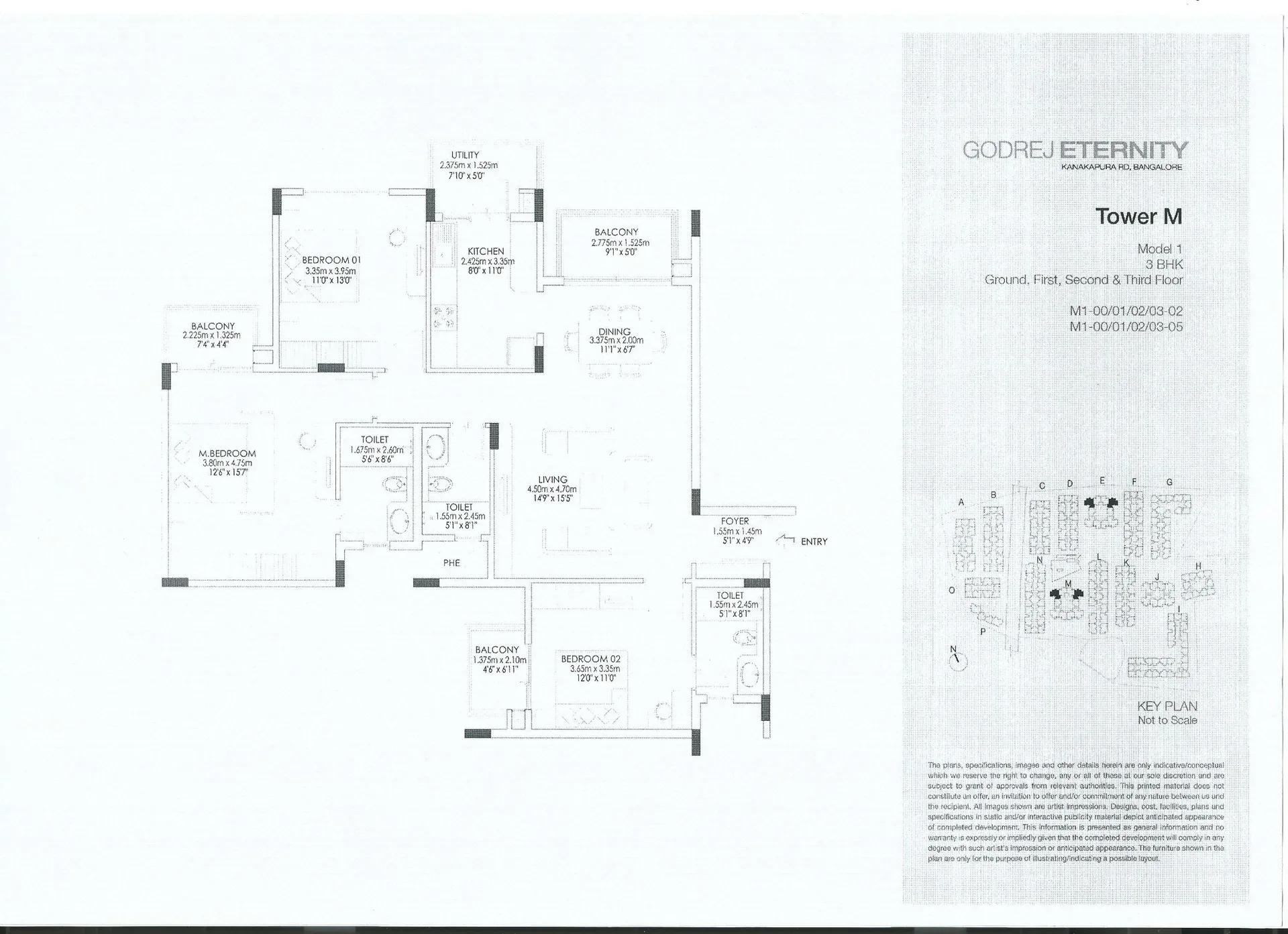 Godrej Eternity apartments 3 BHK floor plan
