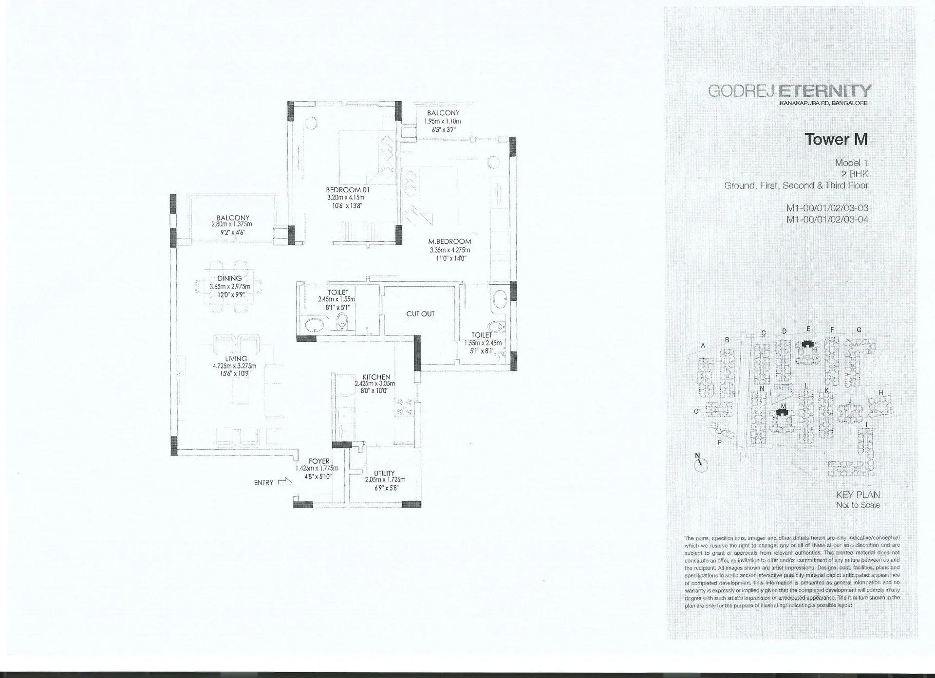 Godrej Eternity apartments 2 BHK floor plan