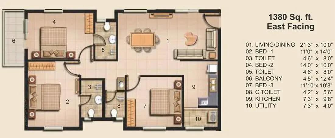 Jains Carlton Creek apartments floor plan