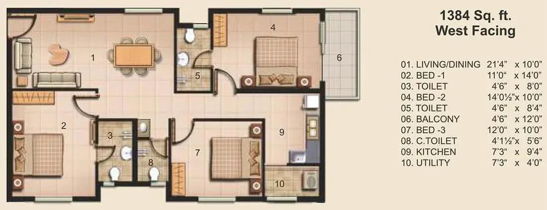 Jains Carlton Creek apartments floor plan