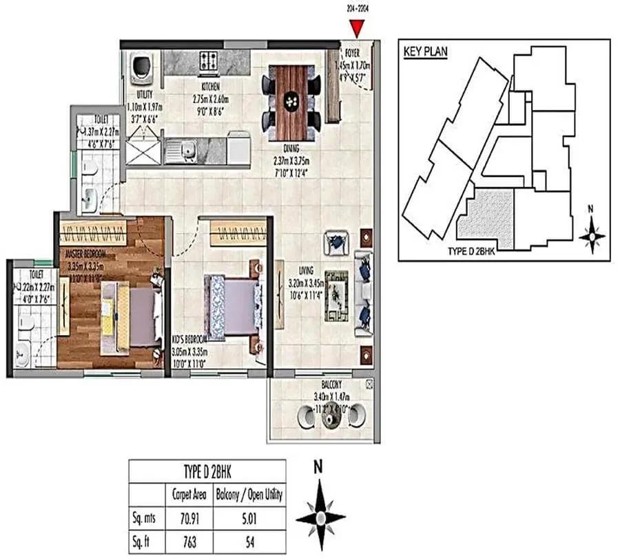 Kolte Patil Lakeside 24 floor plan