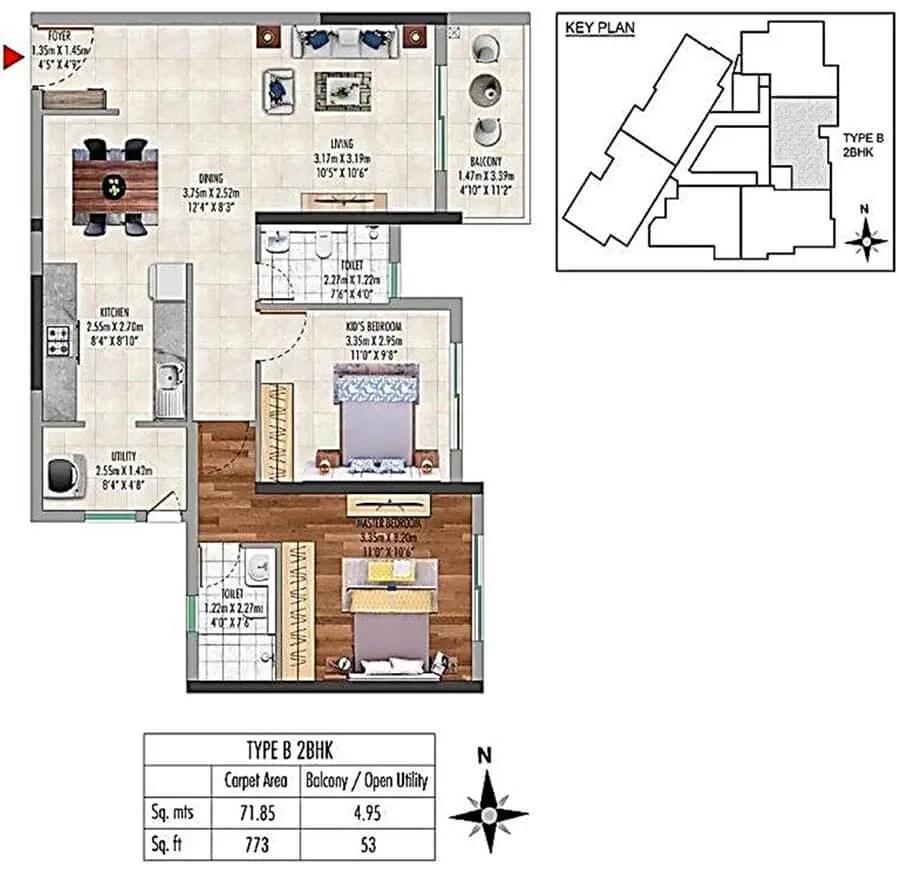 Kolte Patil Lakeside 24 floor plan
