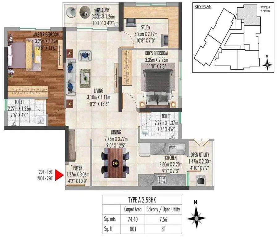 Kolte Patil Lakeside 24 floor plan