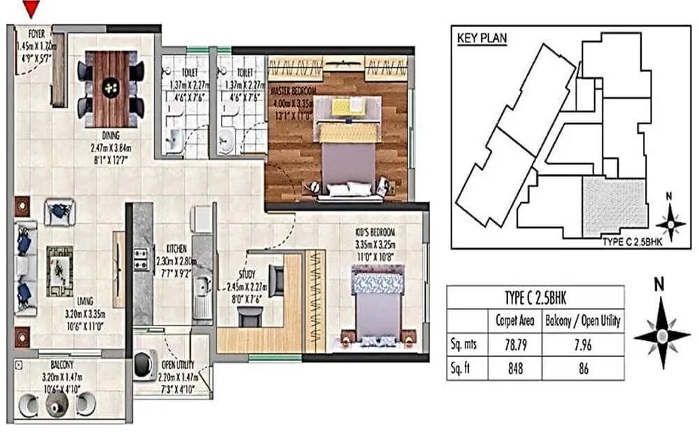 Kolte Patil Lakeside 24 floor plan