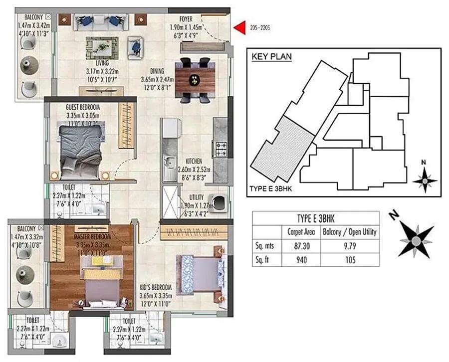 Kolte Patil Lakeside 24 floor plan