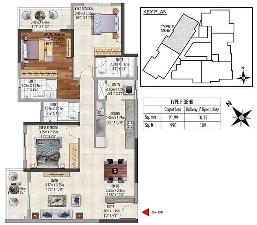 Kolte Patil Lakeside 24 floor plan