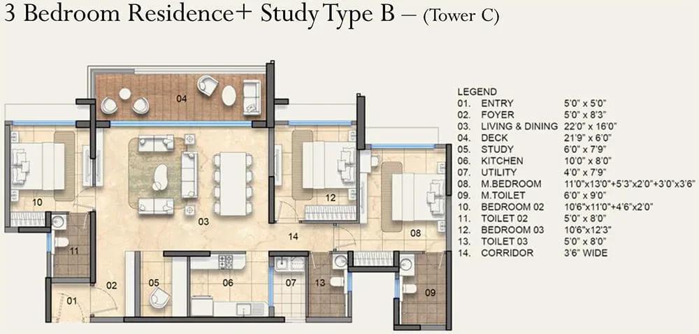 Lodha Haven Apartments floor plan
