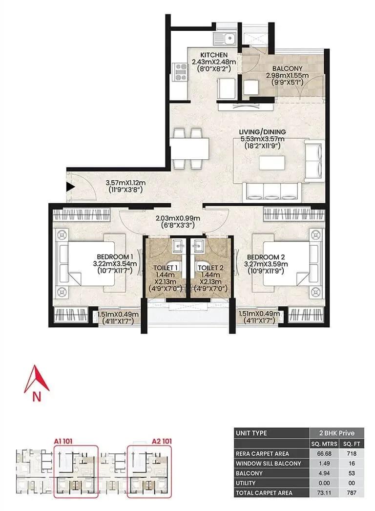 Mahindra Vicino floor plan