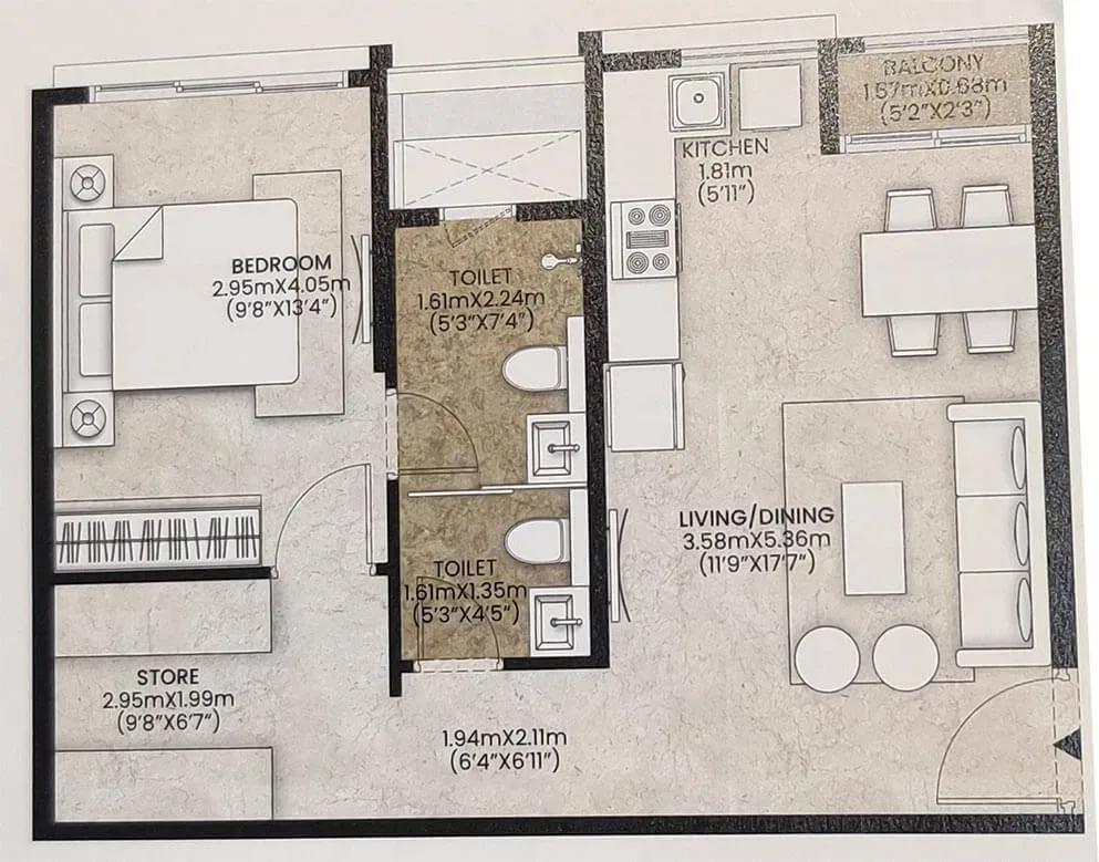 Mahindra Vicino floor plan