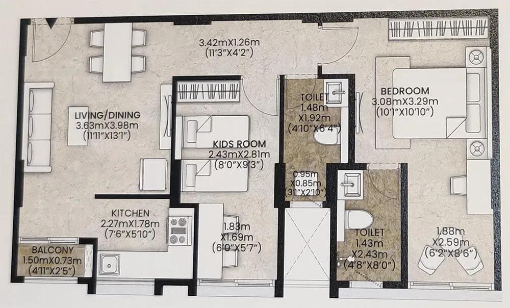 Mahindra Vicino floor plan