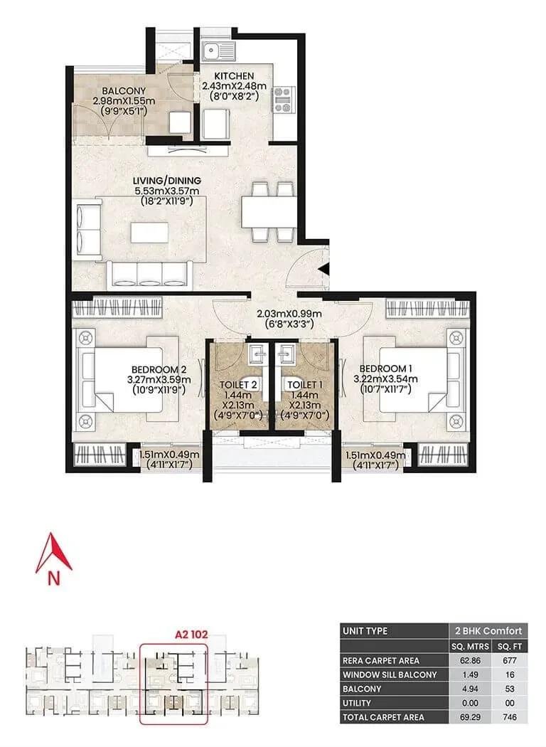 Mahindra Vicino floor plan