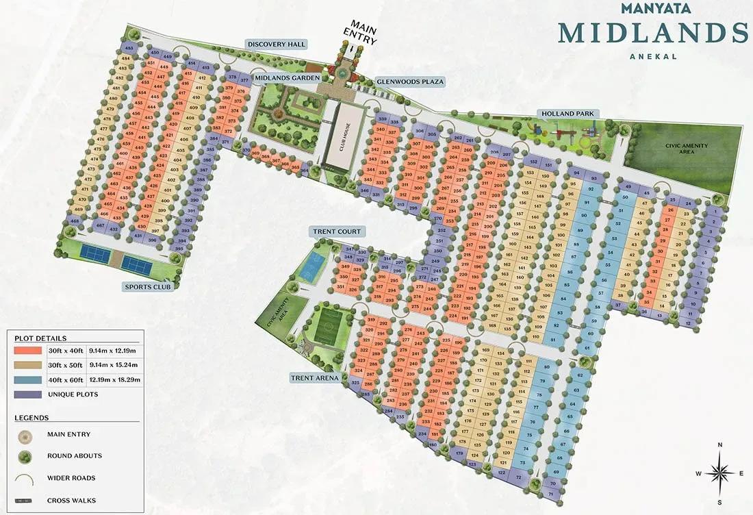 Manyata Midlands plots master plan