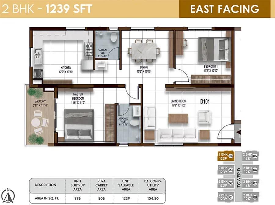 NCC Urban Ivy Towers floor plan