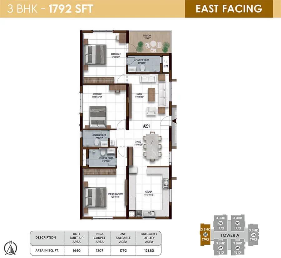 NCC Urban Ivy Towers floor plan