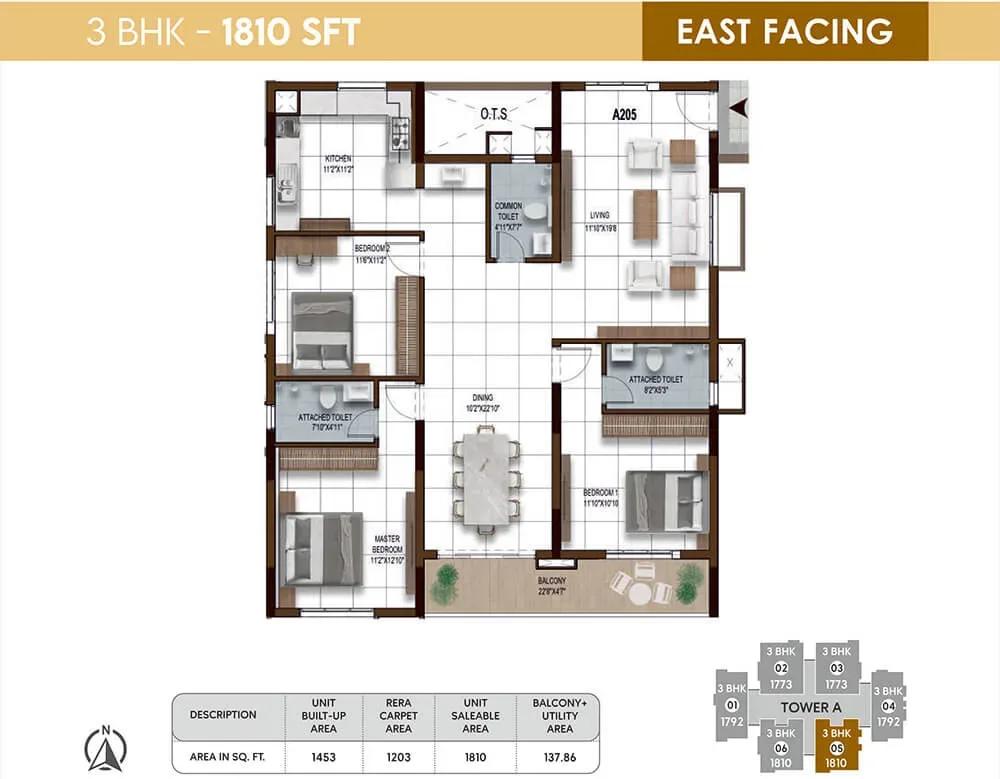 NCC Urban Ivy Towers floor plan