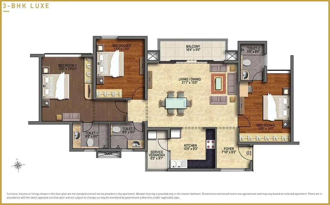 Purva Somerset House apartments floor plan