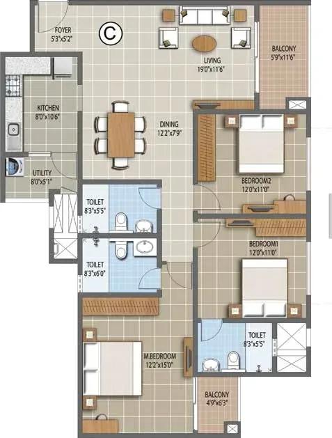 Purva Waves apartments