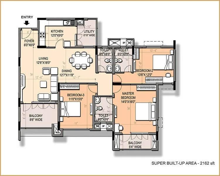 Purva Windermere apartments floor plan