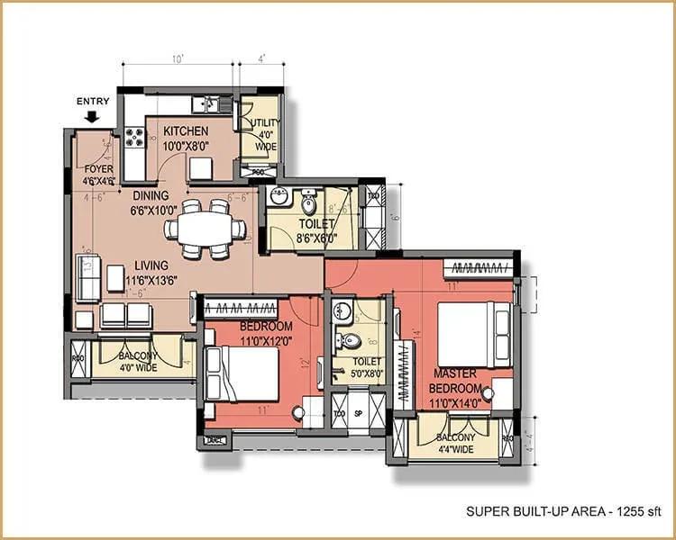 Purva Windermere apartments floor plan
