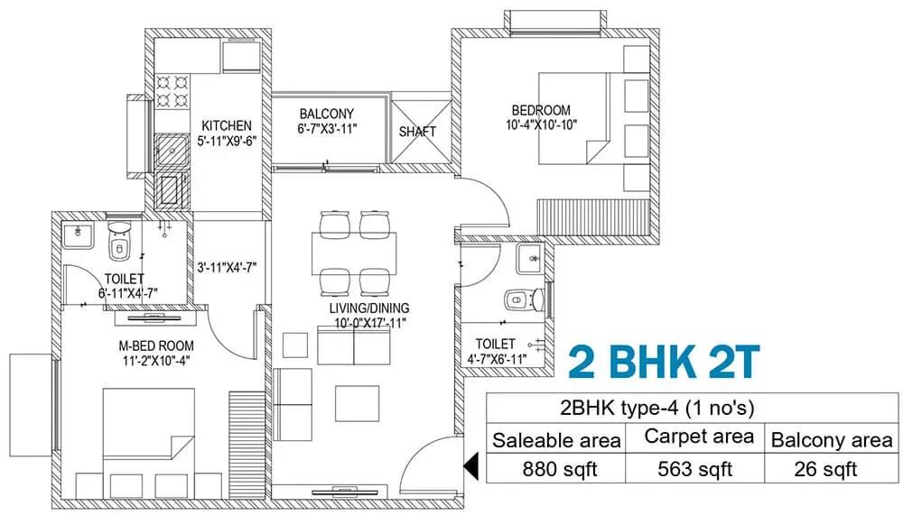 Sattva Bliss apartments floor plan