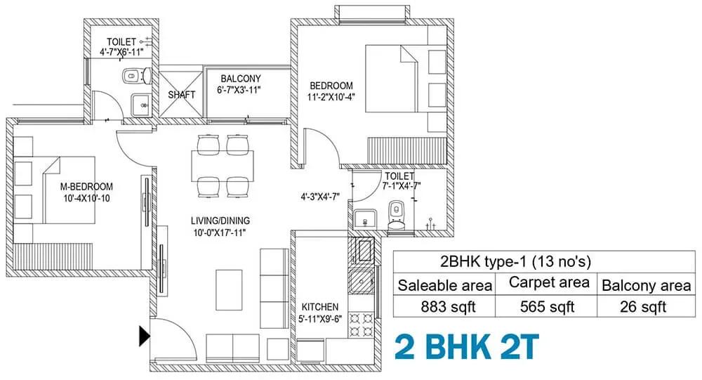 Sattva Bliss apartments floor plan